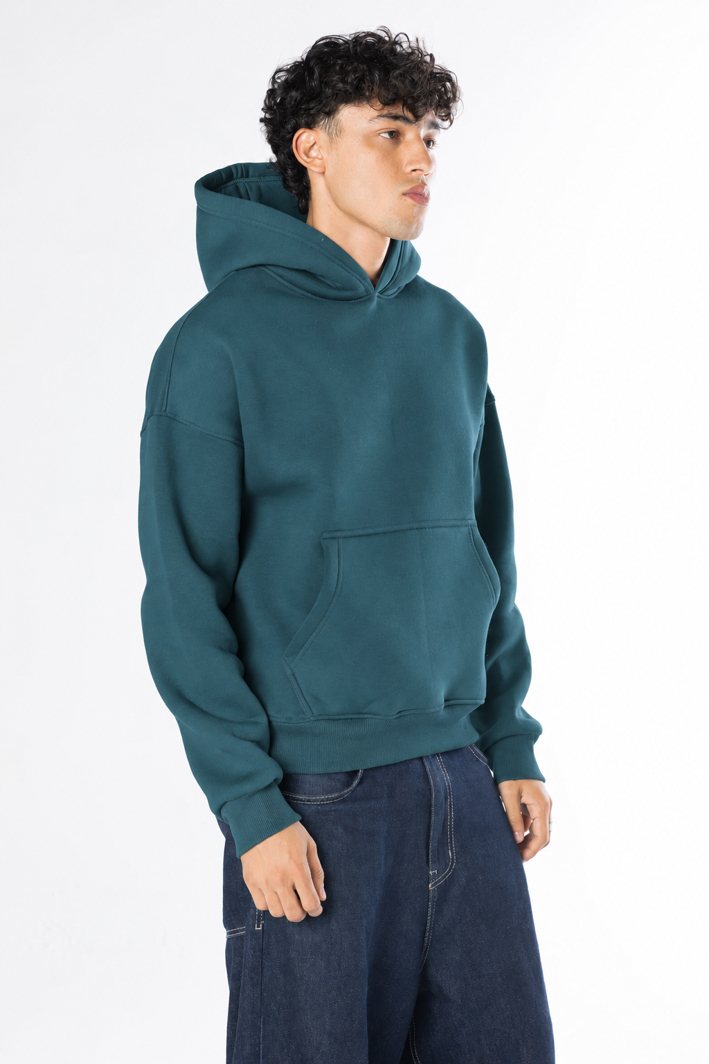 Boxy Fit Hoodie - Petrol green