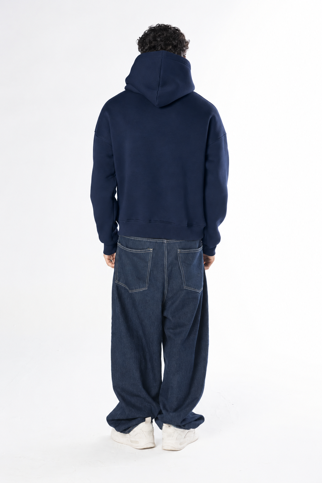 Boxy Fit Hoodie - Navy blue