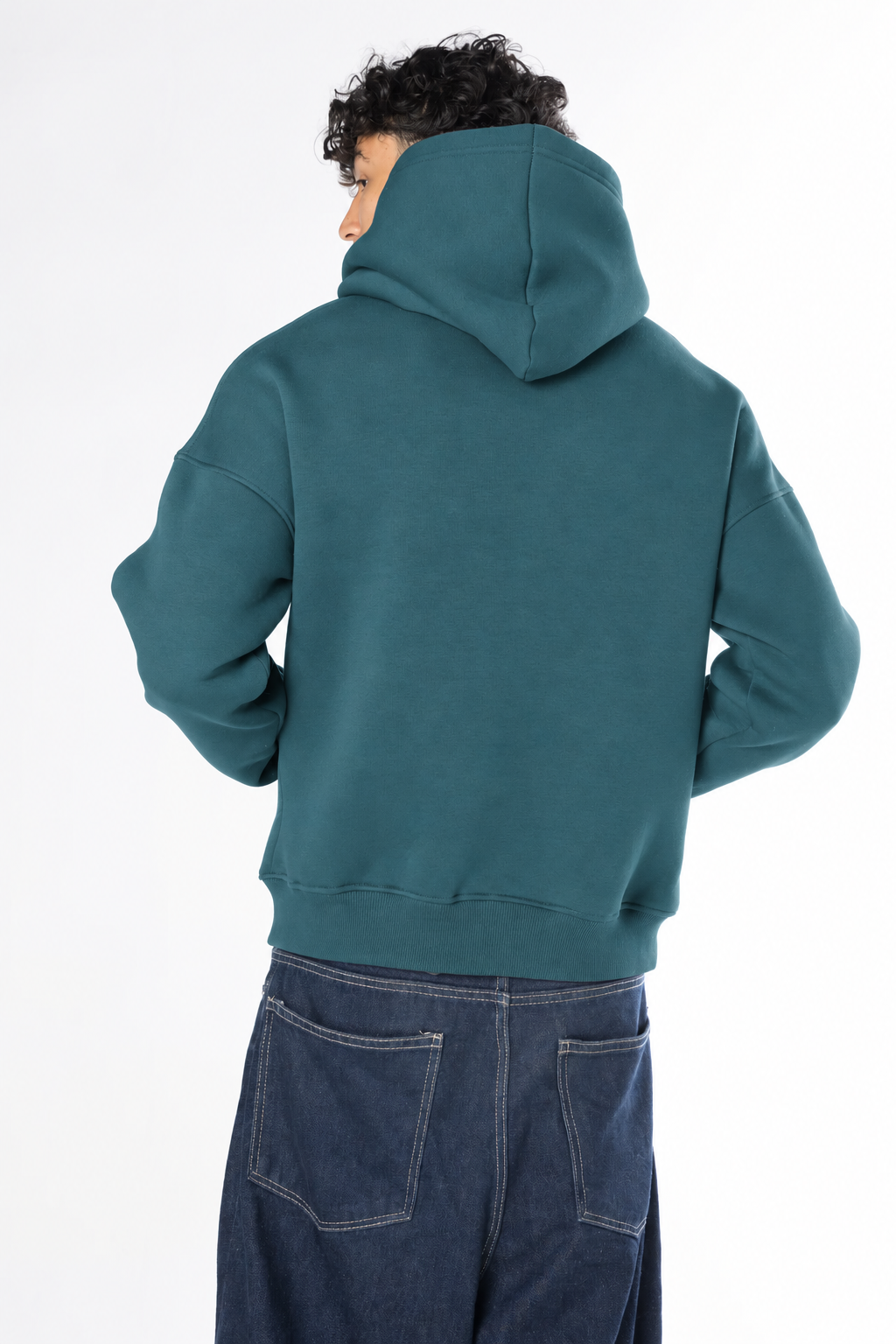 Boxy Fit Hoodie - Petrol green