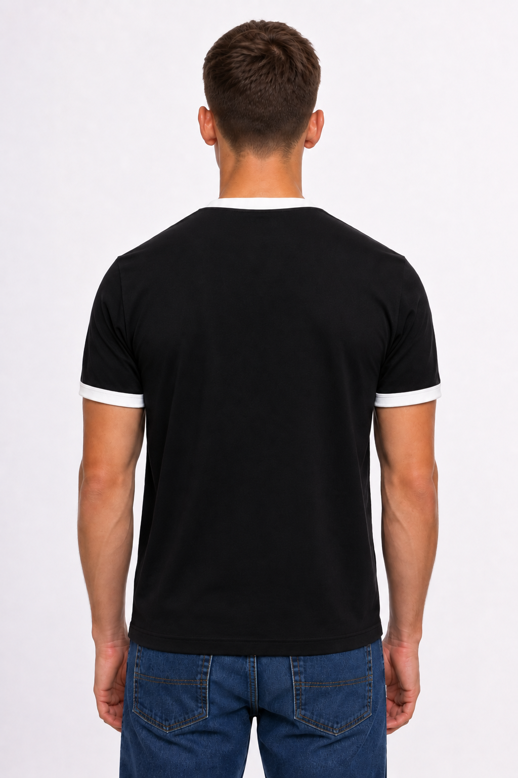 Ringer T-shirt  Black × white