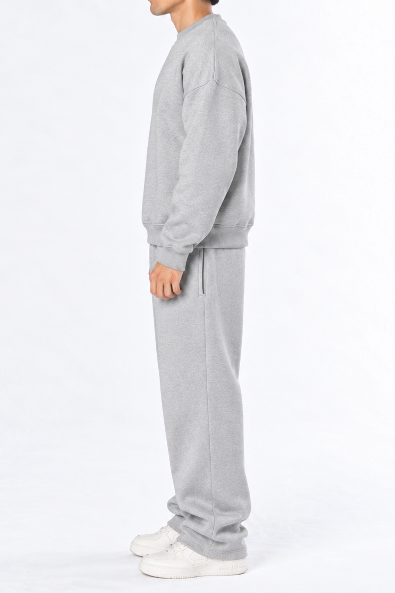 Boxy Crewneck Set - Ash Grey