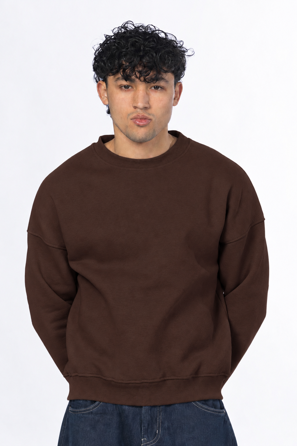 Boxy fit crewneck -  Brown