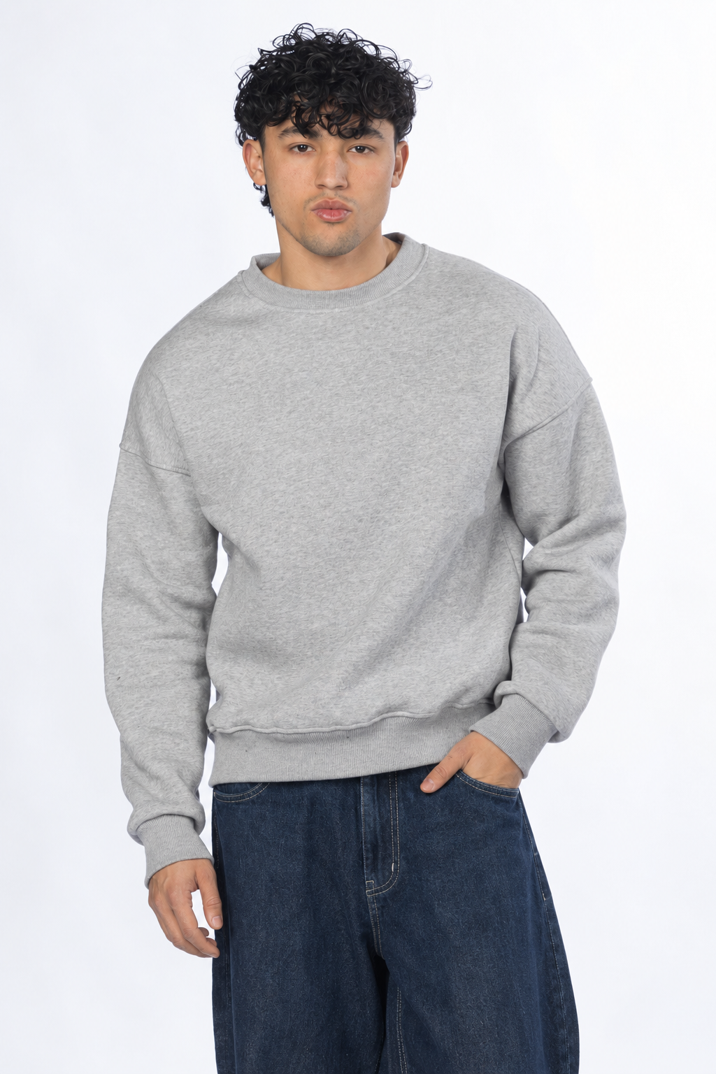Boxy fit crewneck - Ash Grey
