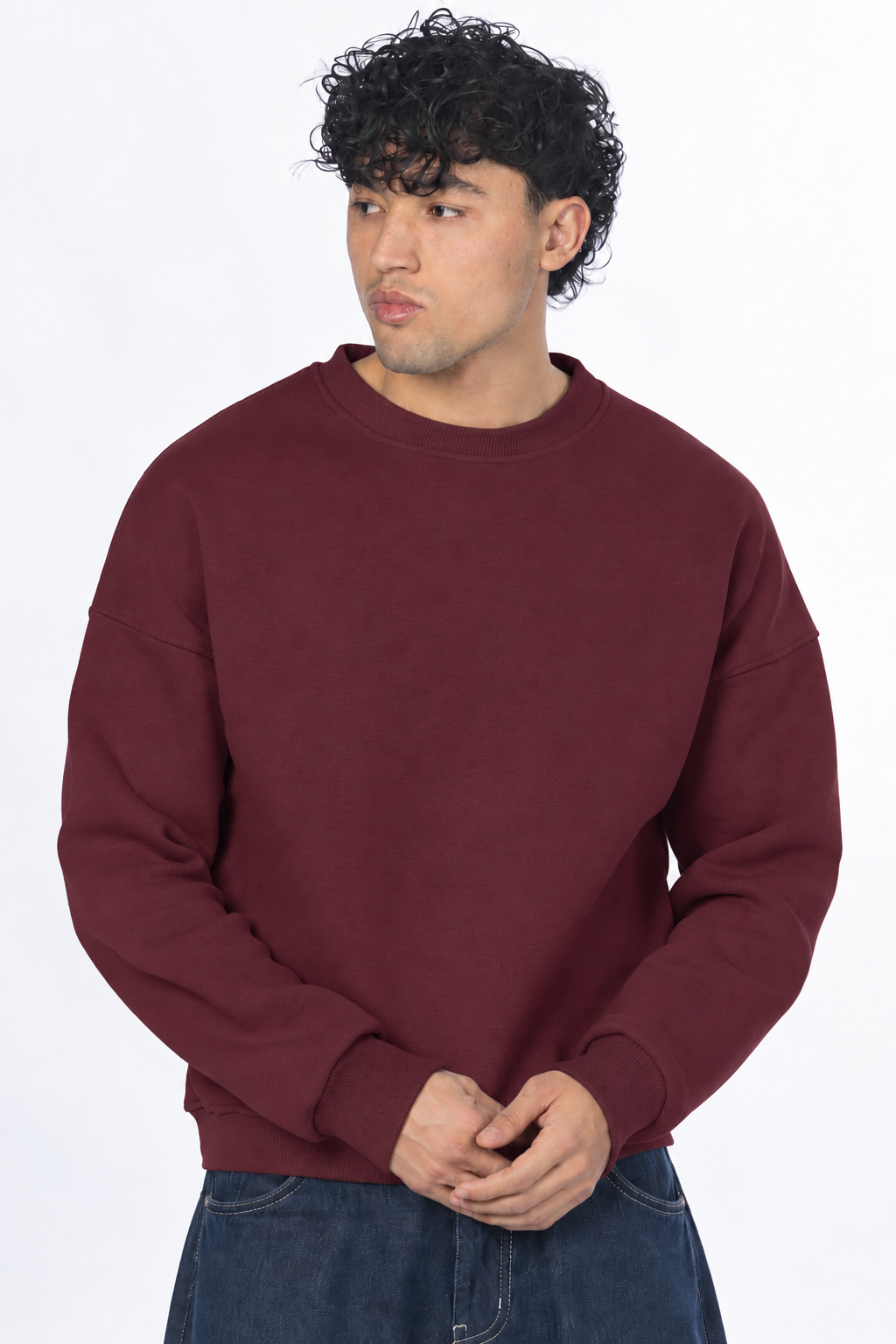 Boxy fit crewneck - Burgundy