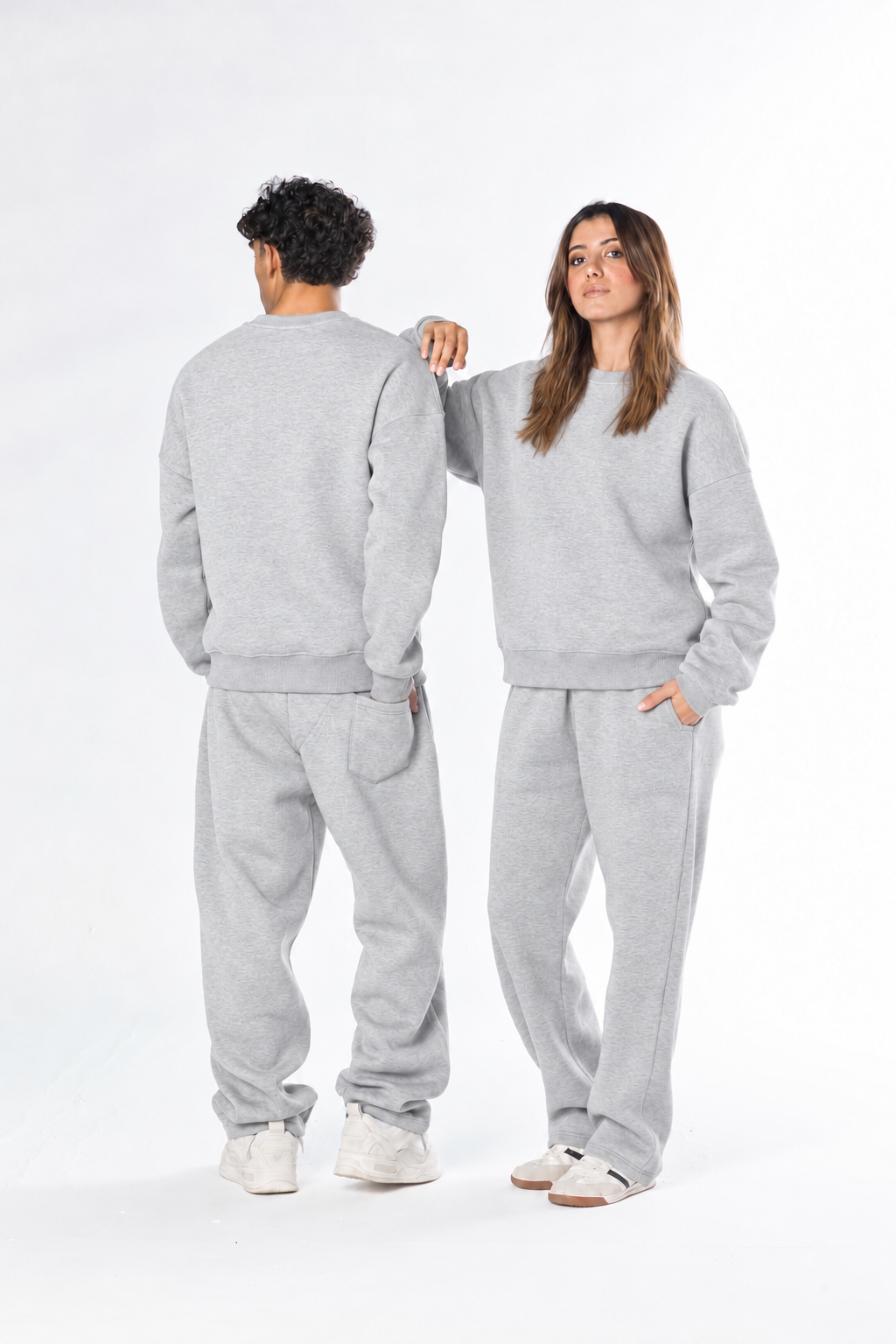 Oversized Crewneck Set - Ash Grey