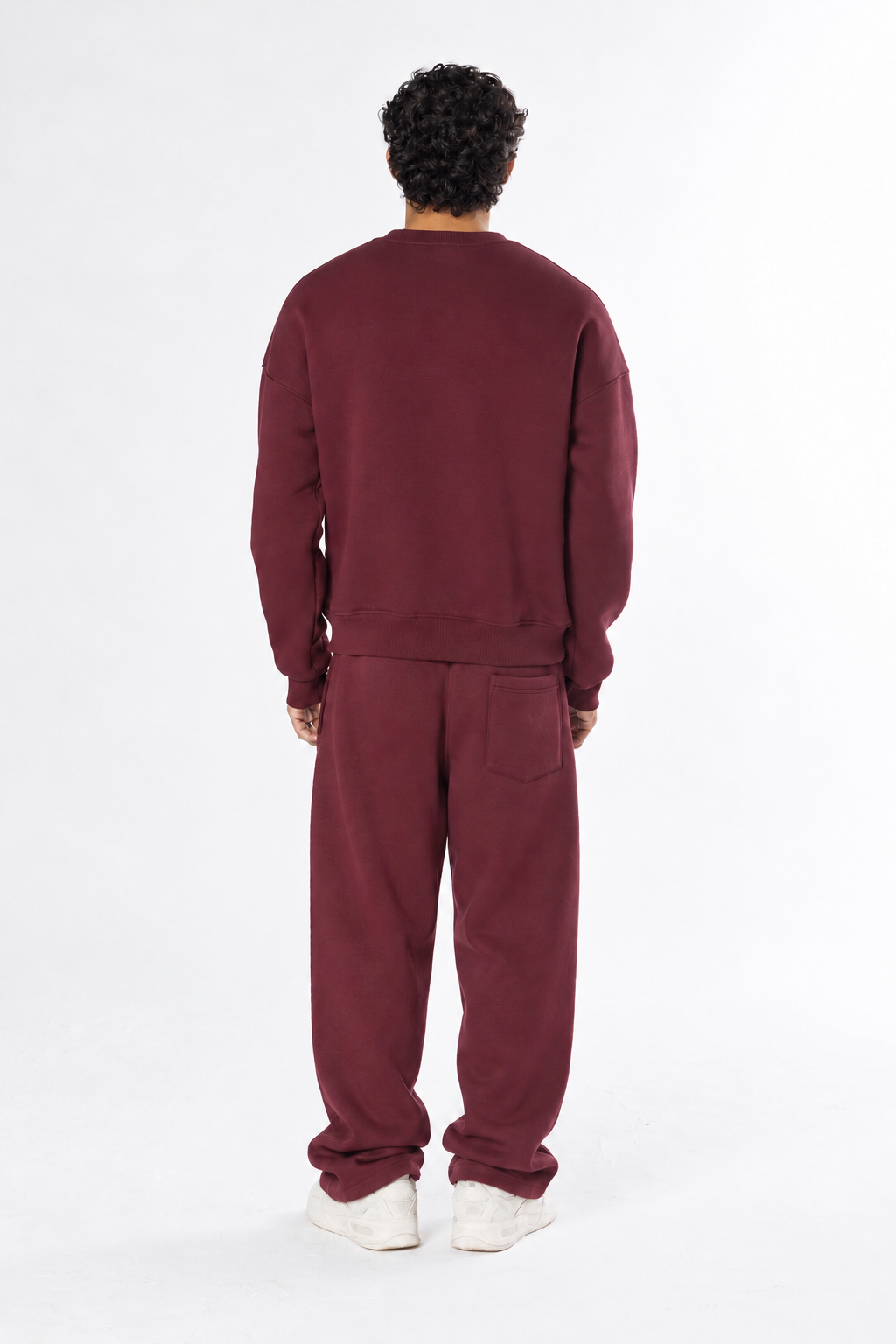 Boxy Crewneck Set - Burgundy