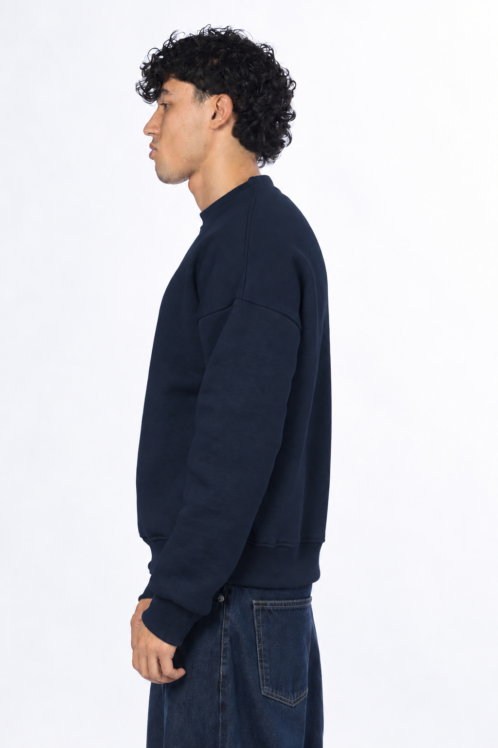 Boxy fit crewneck - Navy blue