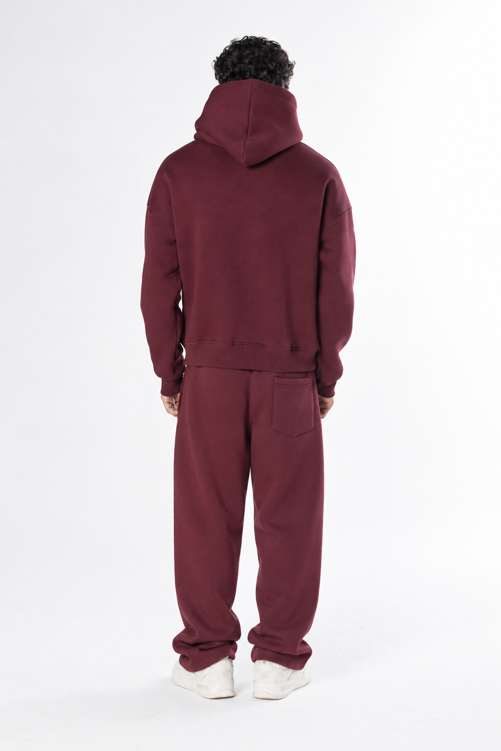 Boxy Hoodie Set - Burgundy