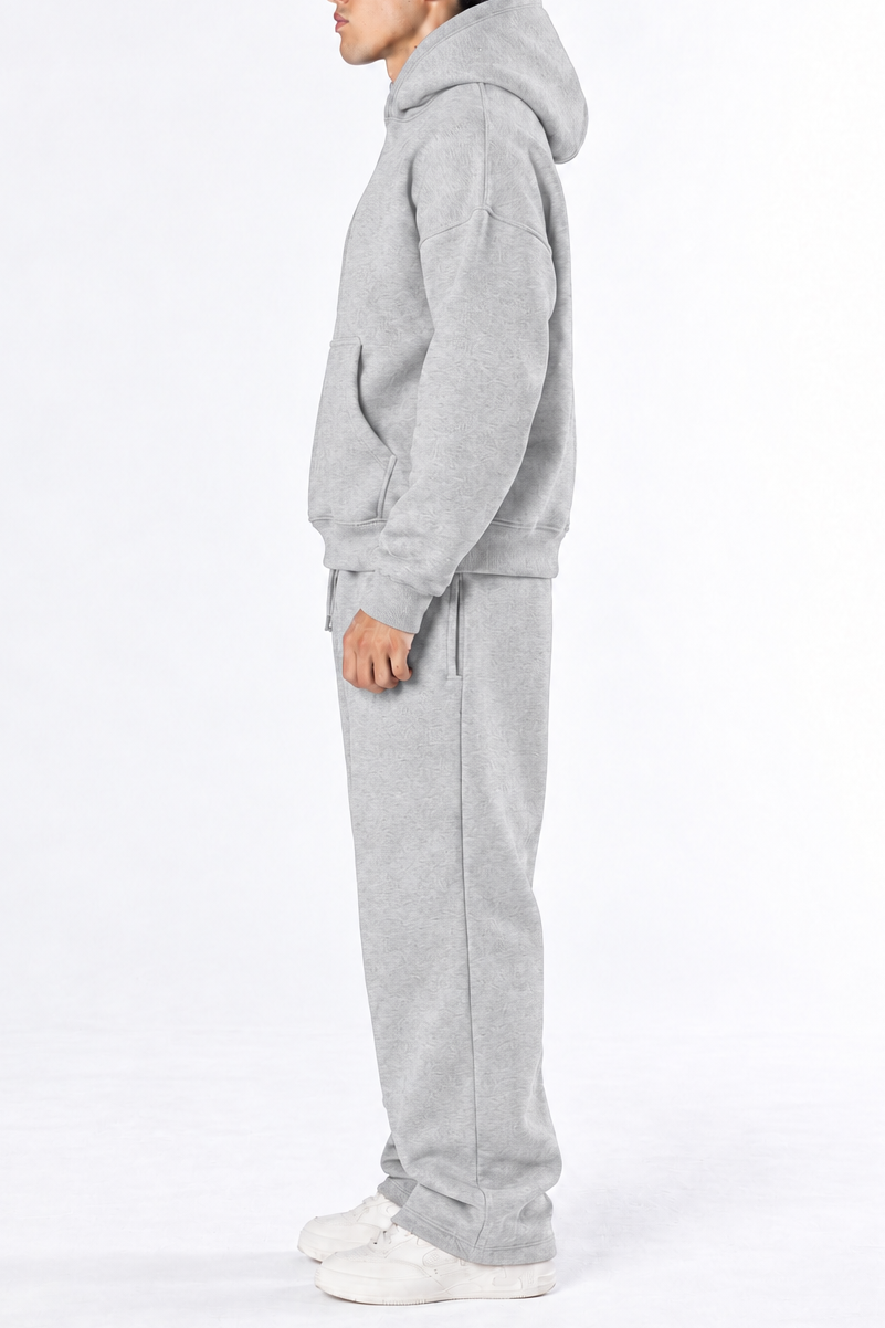 Boxy Hoodie Set - Ash Grey