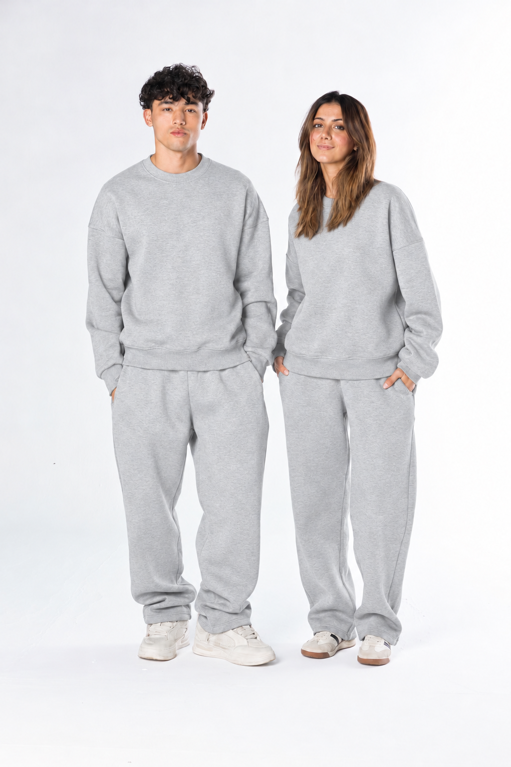 Oversized Crewneck Set - Ash Grey