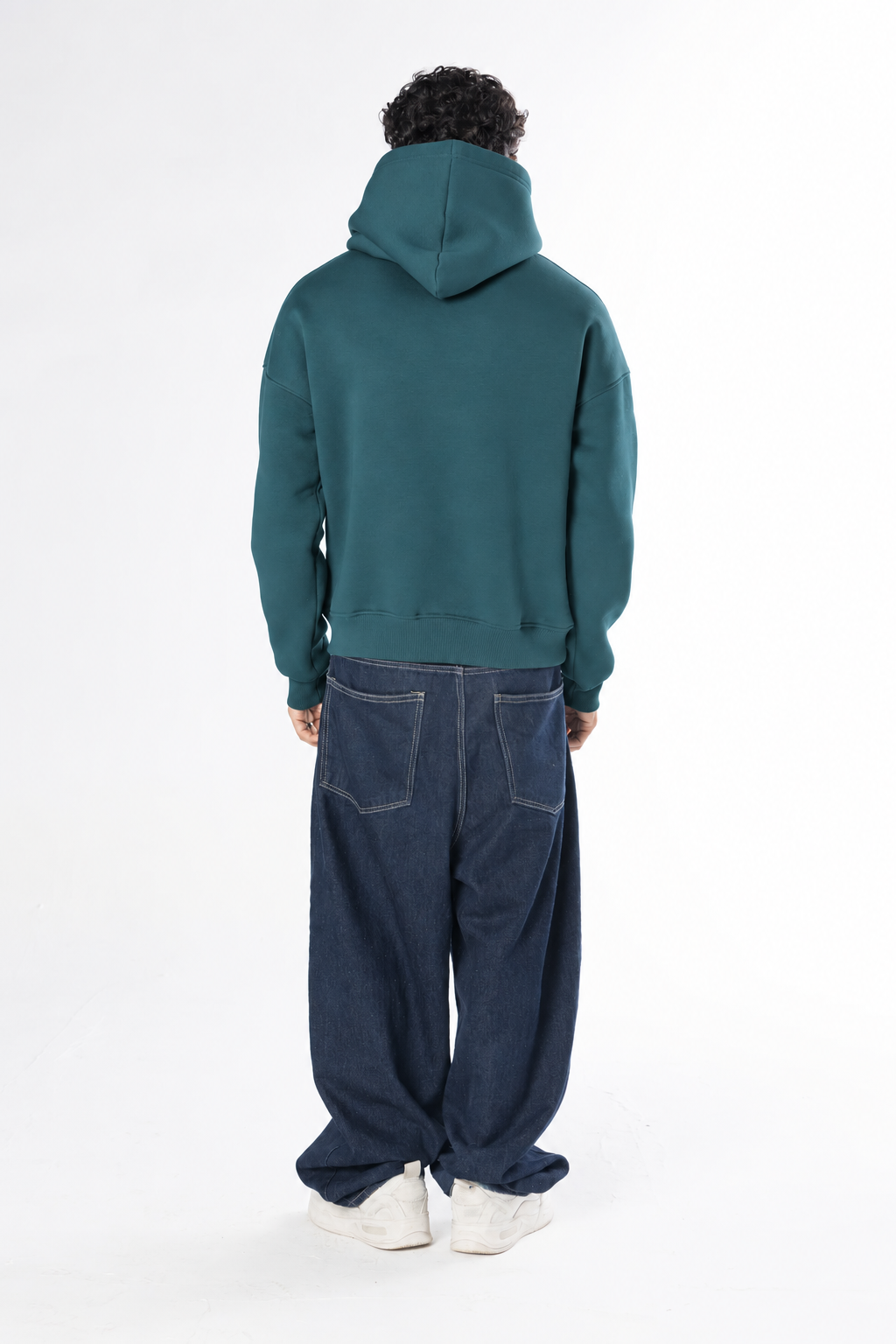 Boxy Fit Hoodie - Petrol green