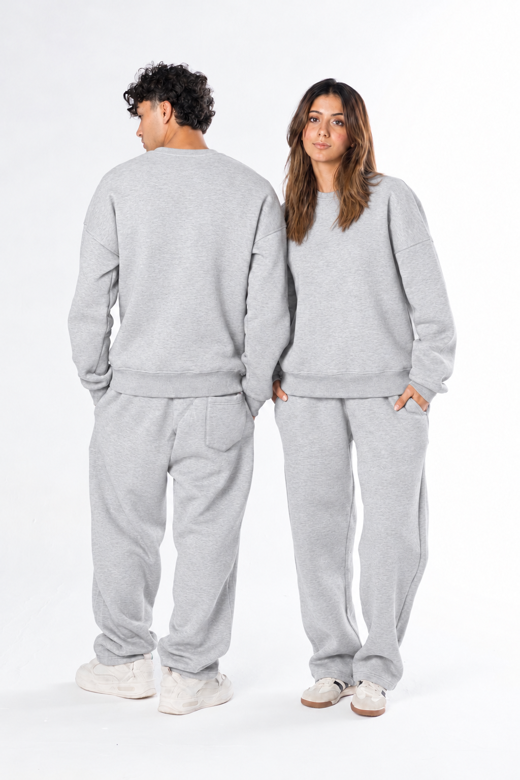 Oversized Crewneck Set - Ash Grey