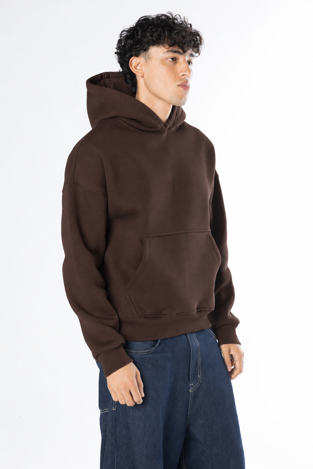 Boxy Fit Hoodie - brown