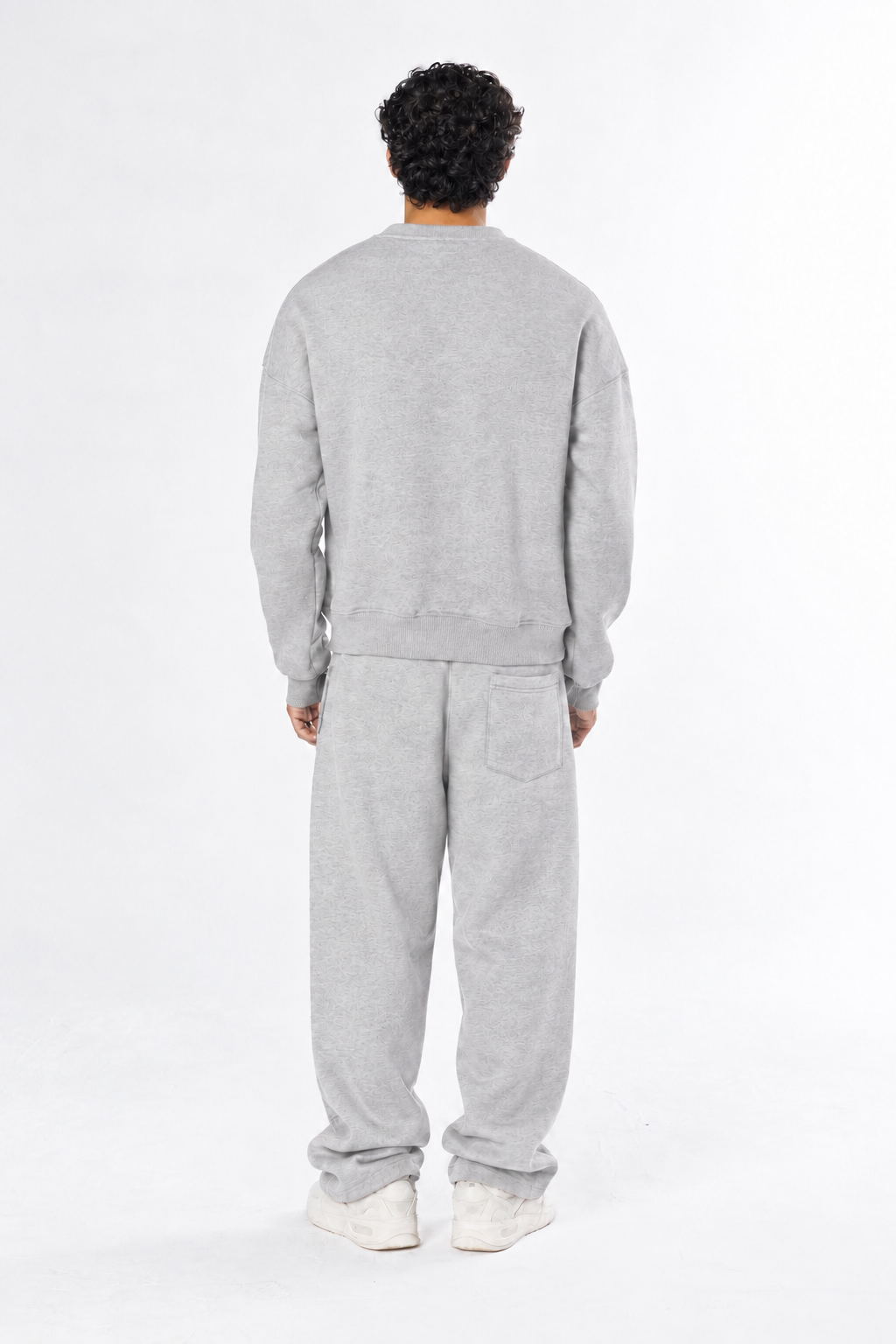 Boxy Crewneck Set - Ash Grey