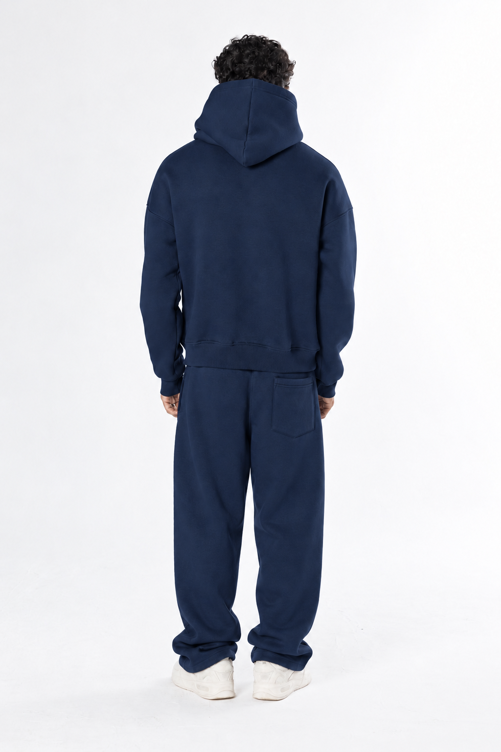 Boxy Hoodie Set - Navy Blue