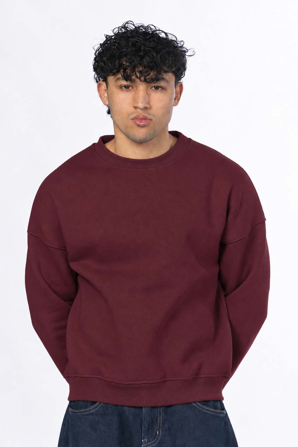 Boxy fit crewneck - Burgundy