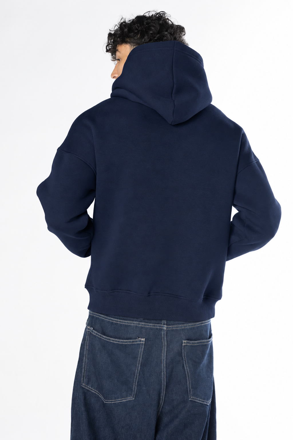 Boxy Fit Hoodie - Navy blue