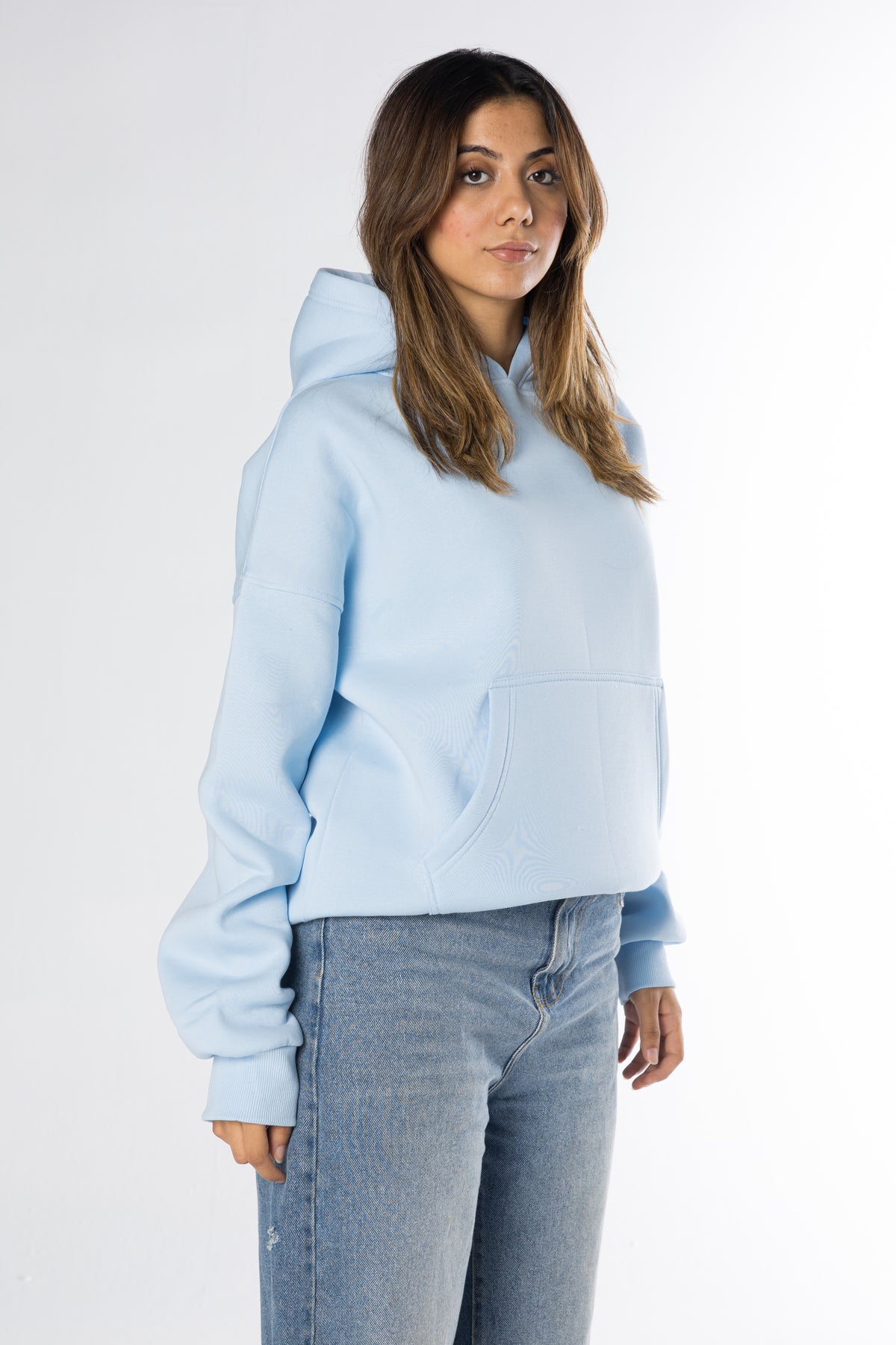 Boxy Fit Hoodie - Baby blue