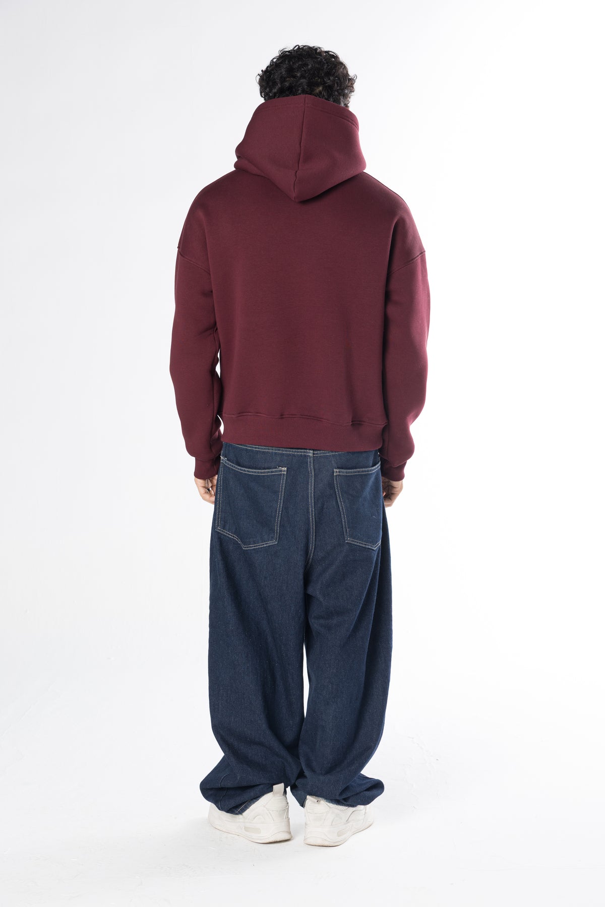 Boxy Fit Hoodie - Burgundy