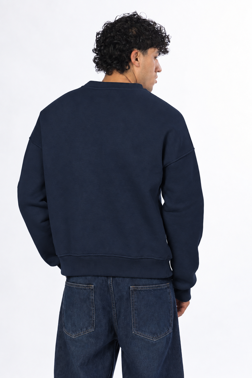 Boxy fit crewneck - Navy blue
