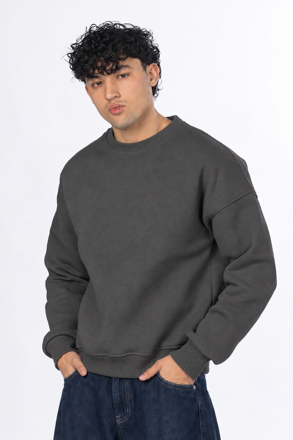 Boxy fit crewneck - Dark Grey