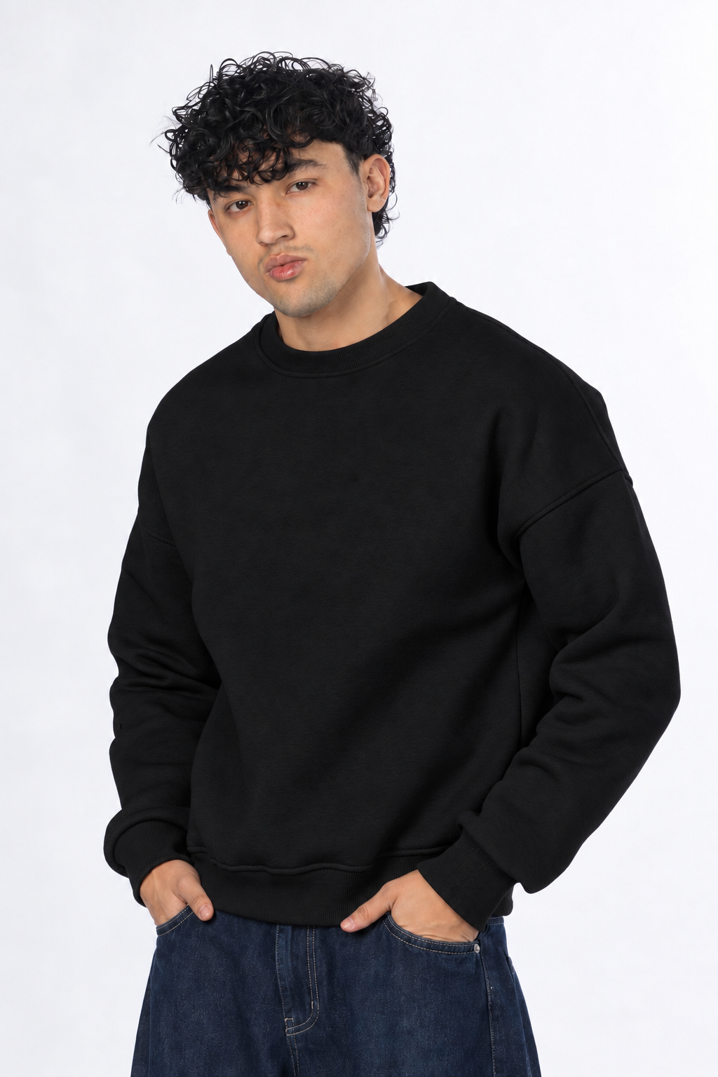 Boxy fit crewneck - Black