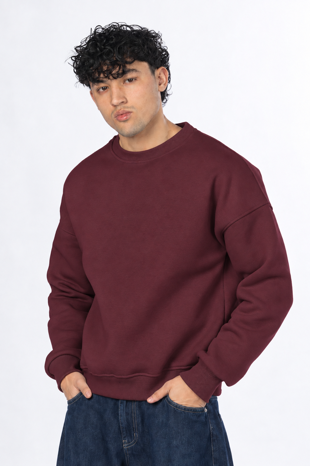 Boxy fit crewneck - Burgundy