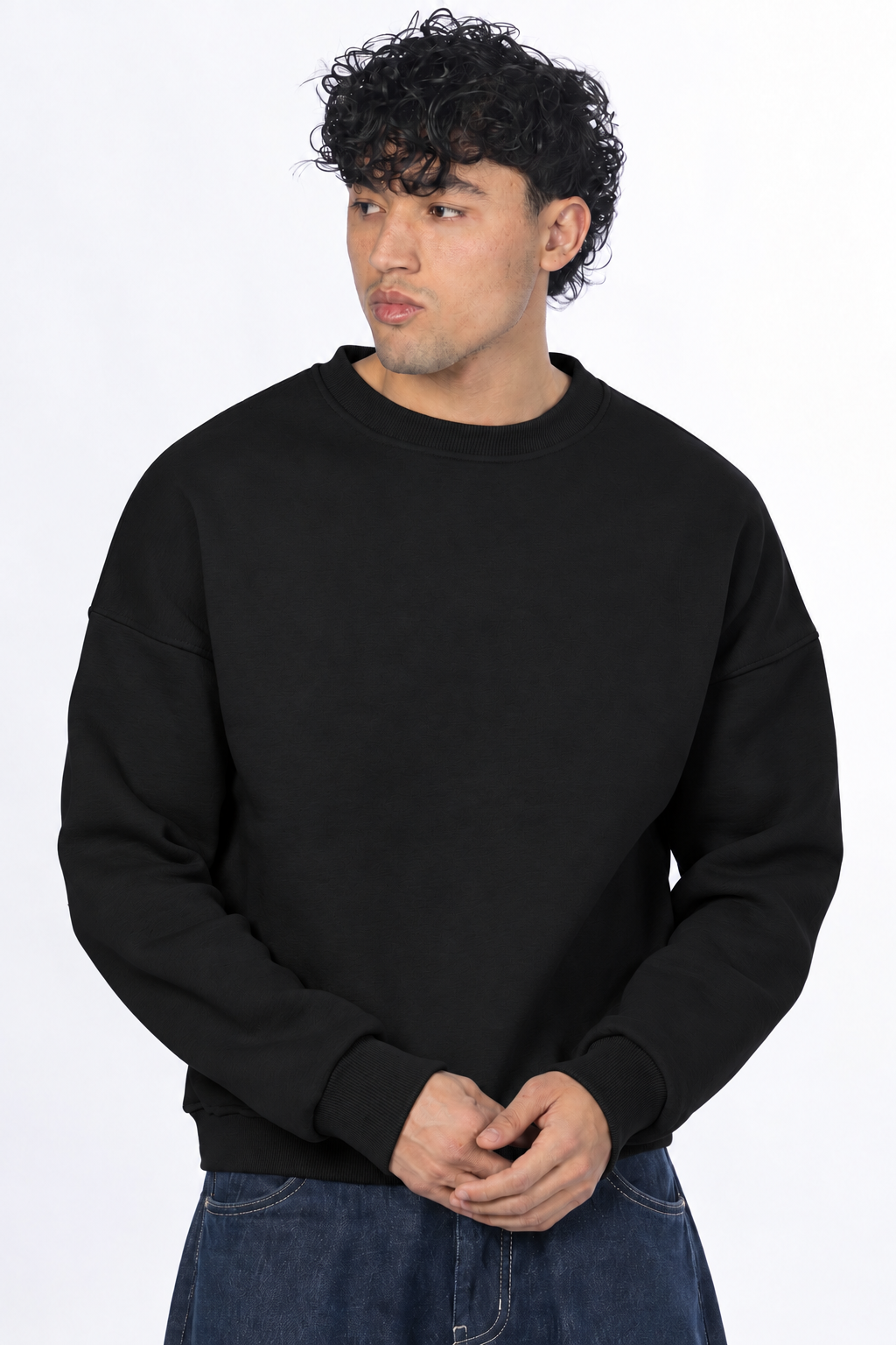 Boxy fit crewneck - Black