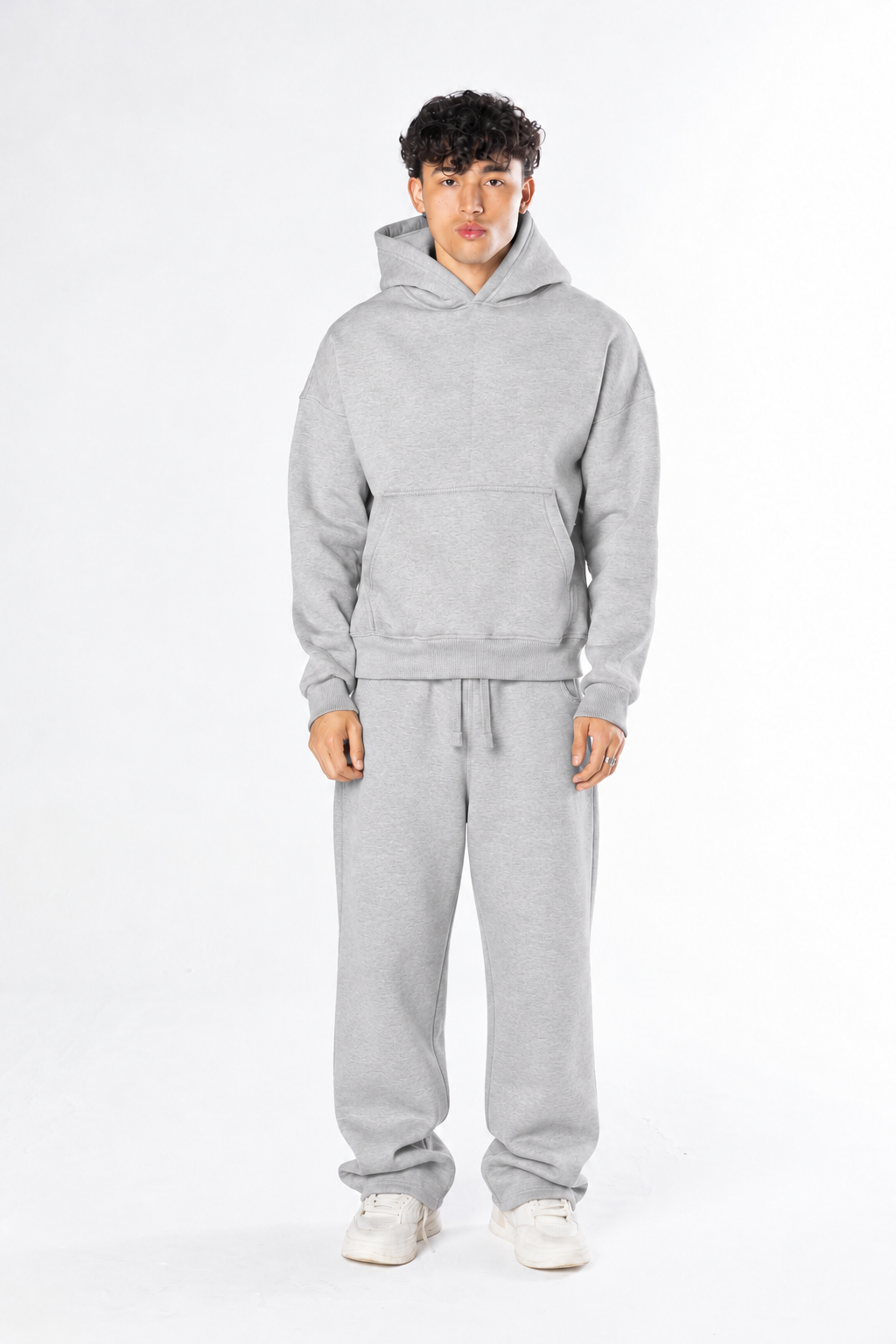 Boxy Hoodie Set - Ash Grey