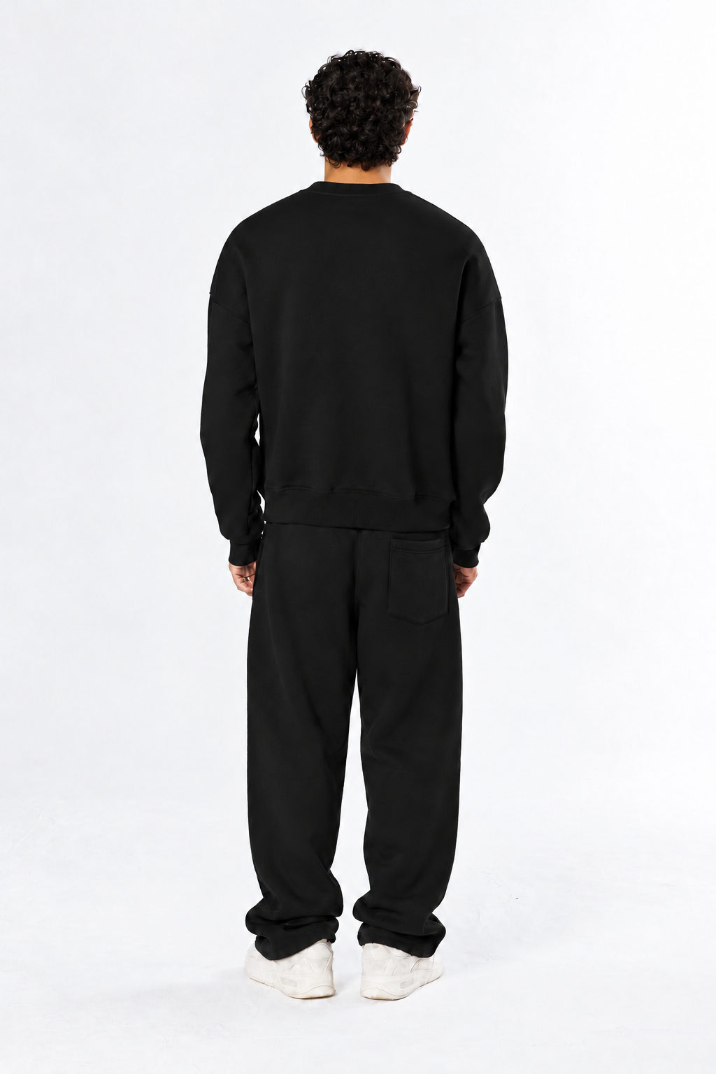 Boxy Crewneck Set - Black