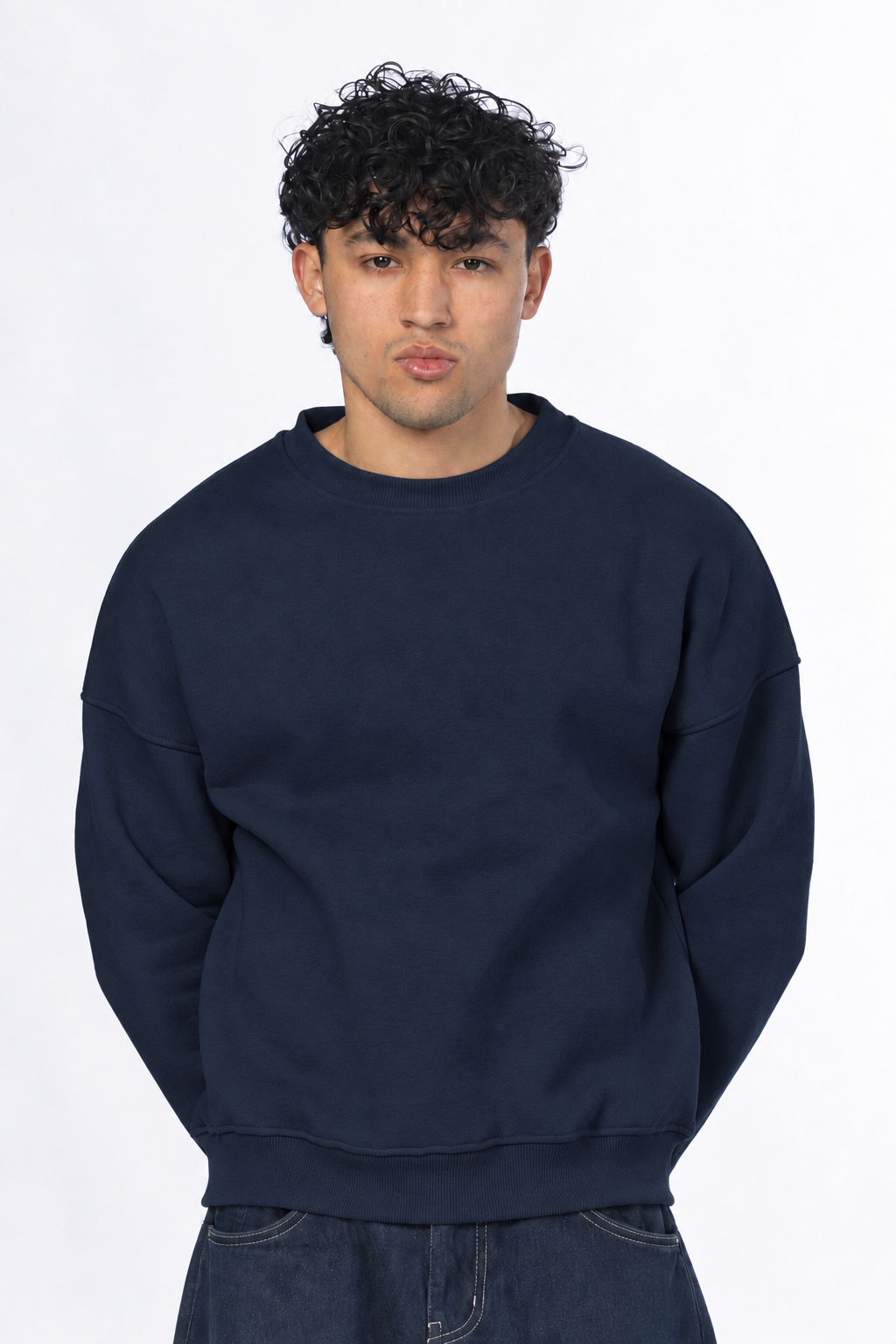 Boxy fit crewneck - Navy blue