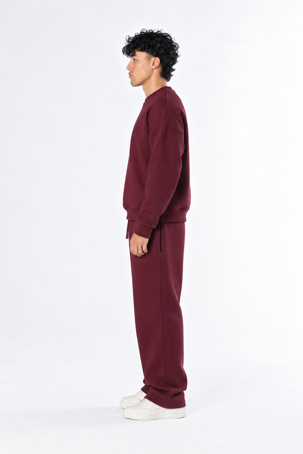 Boxy Crewneck Set - Burgundy