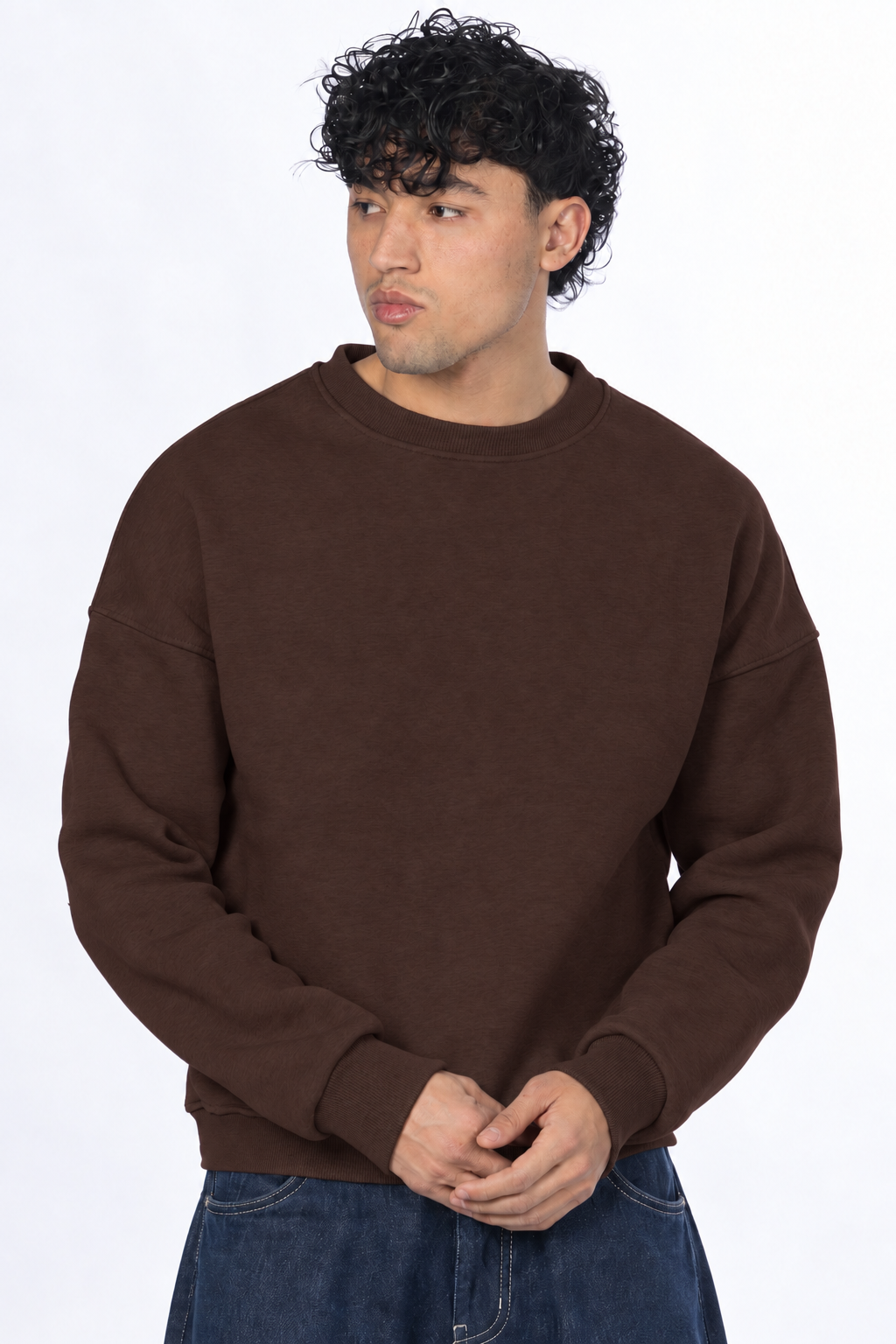 Boxy fit crewneck -  Brown
