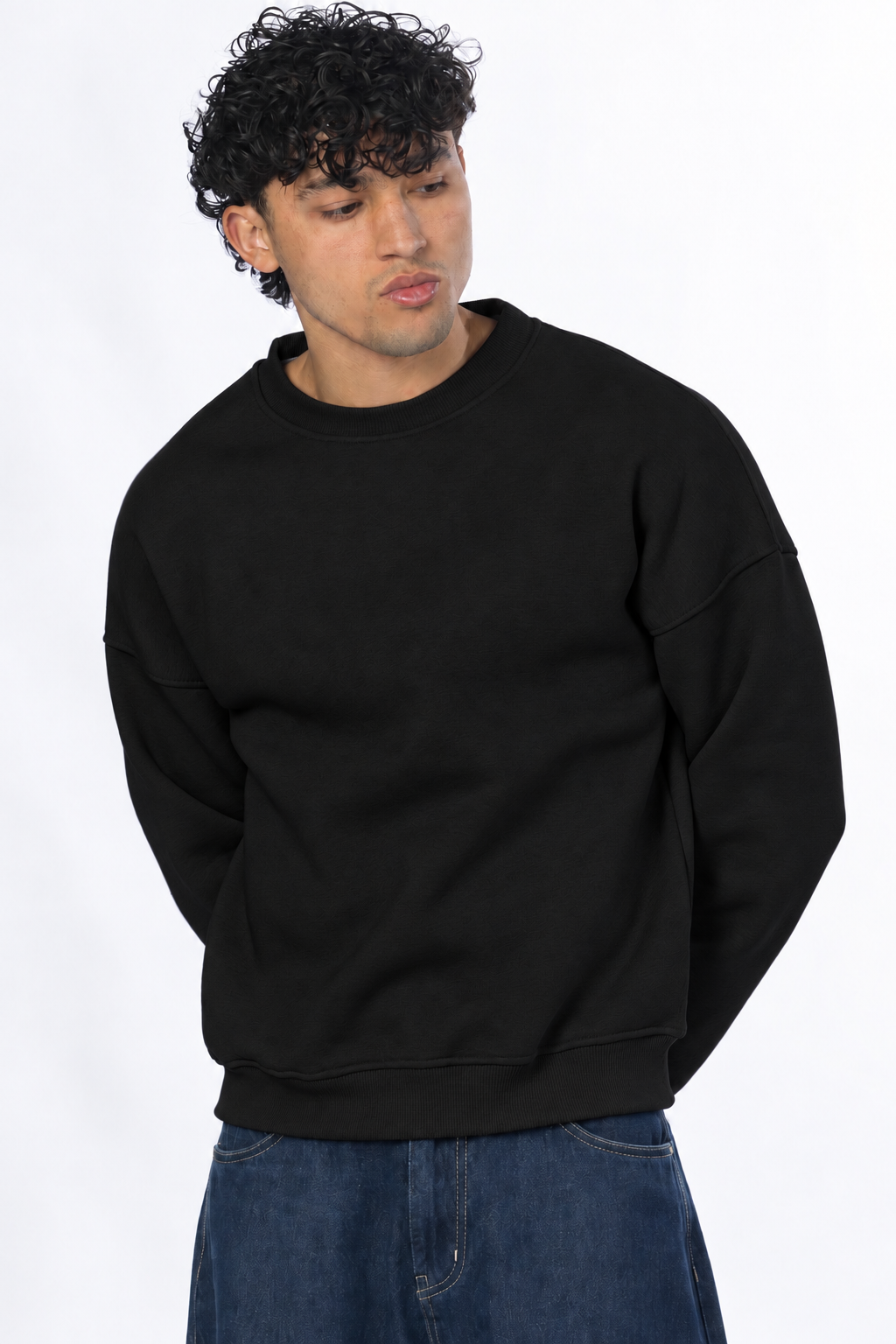 Boxy fit crewneck - Black