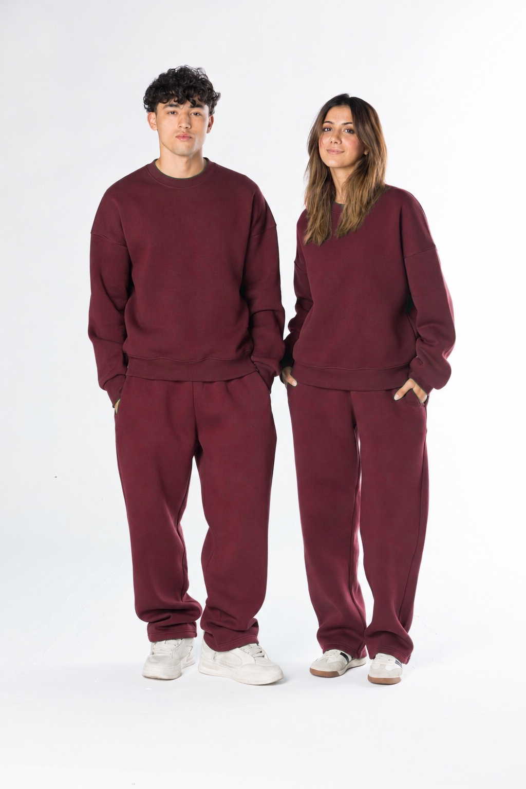 Blankwear Oversized Crewneck Set - Burgundy - view 1