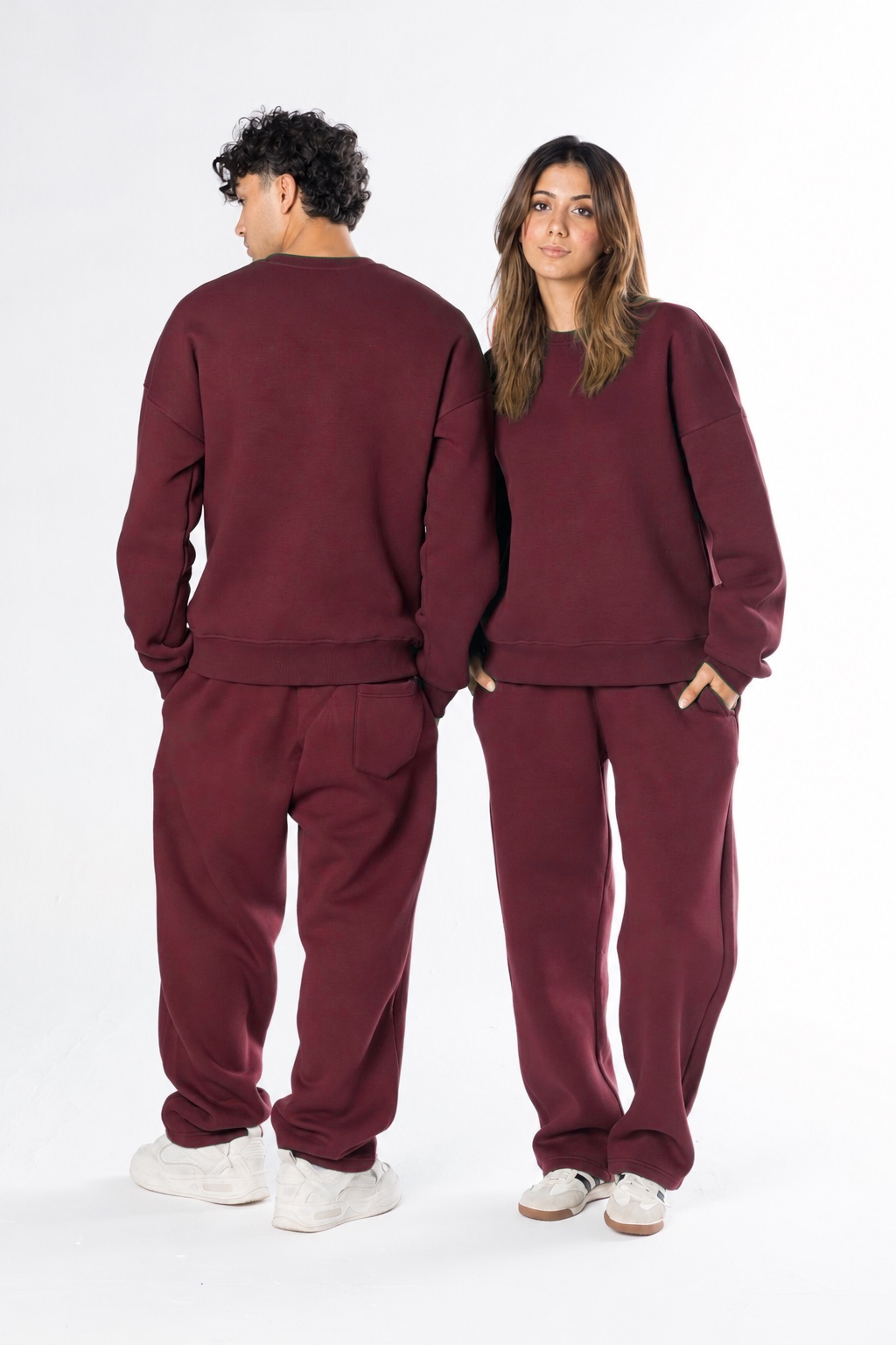 Blankwear Oversized Crewneck Set - Burgundy - view 2