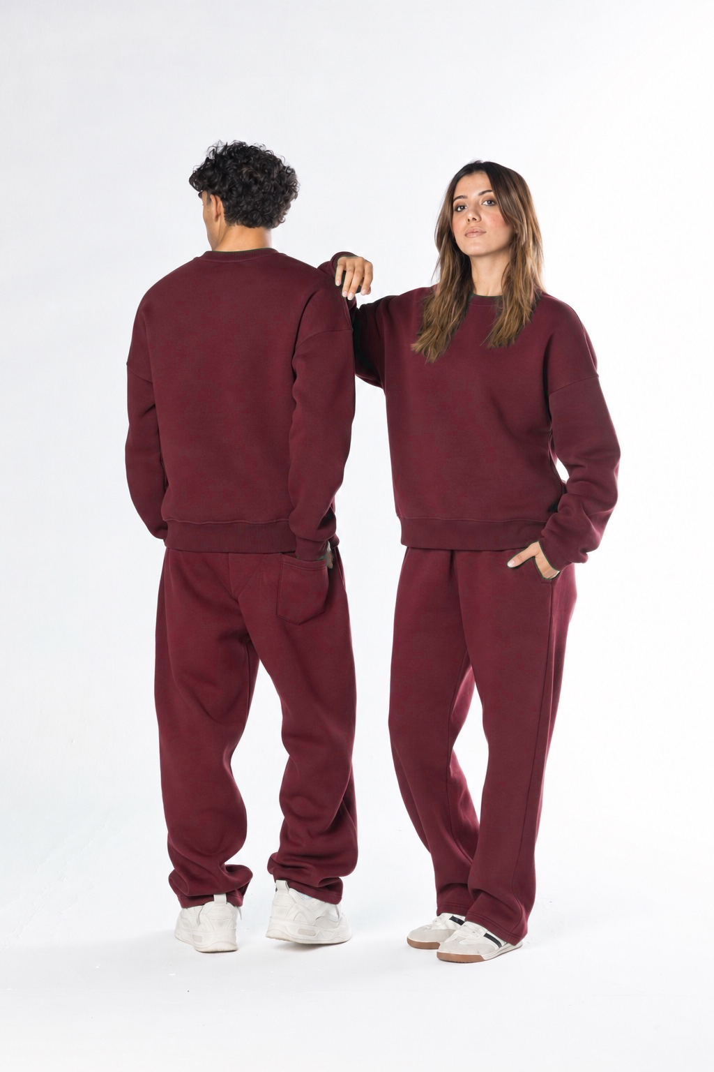 Blankwear Oversized Crewneck Set - Burgundy - view 3
