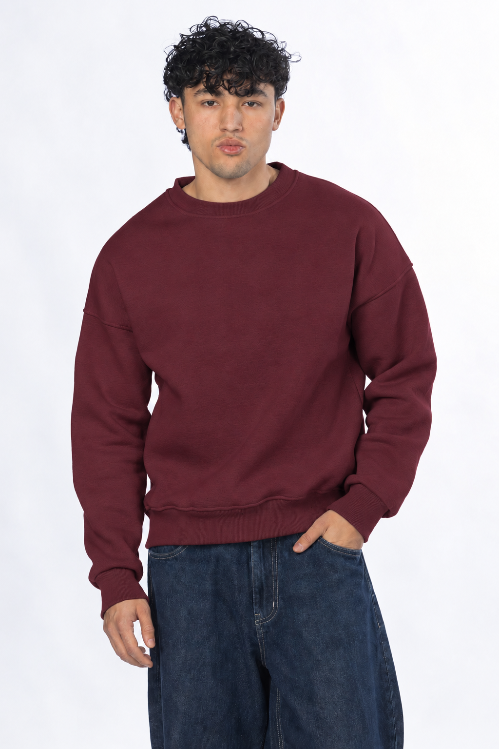 Boxy fit crewneck - Burgundy