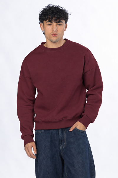 Boxy fit crewneck - Burgundy