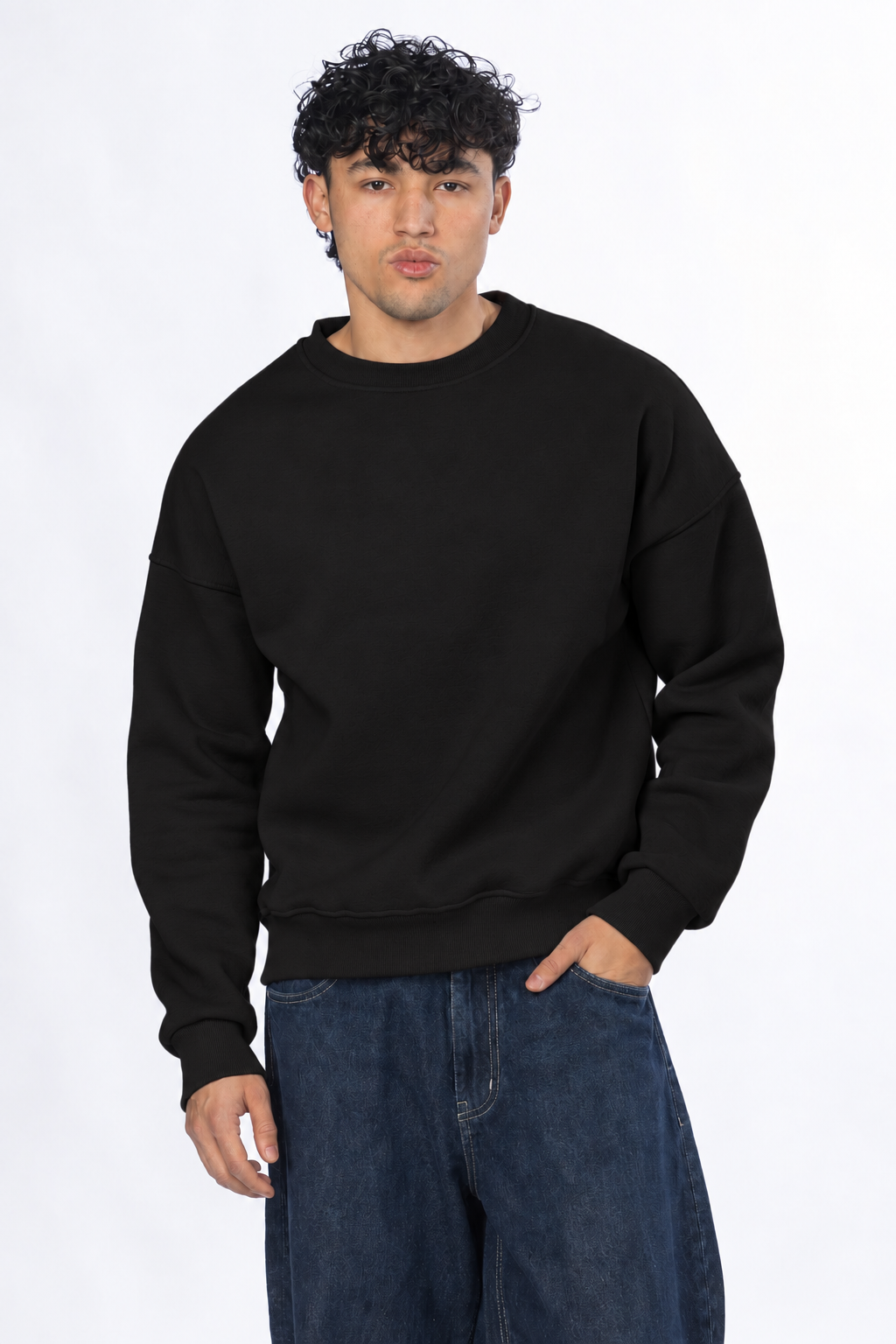 Boxy fit crewneck - Black