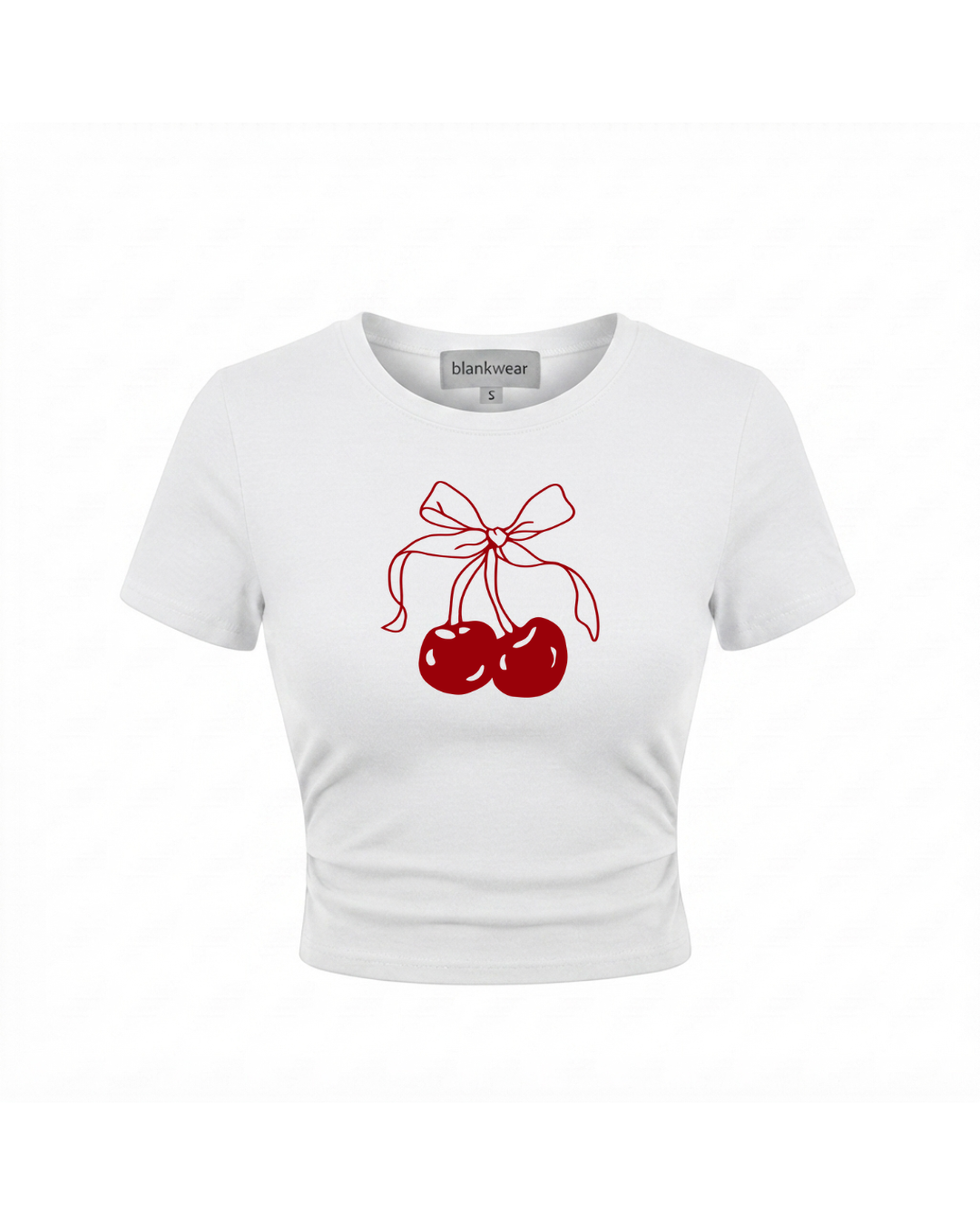 Cherry baby tee - white