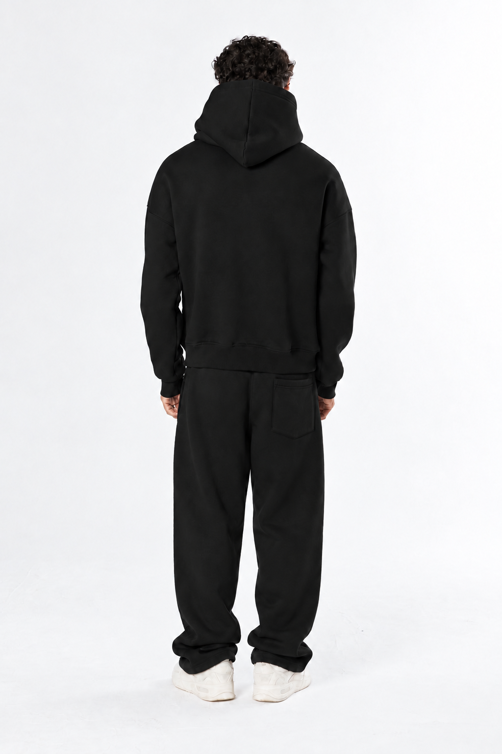 Boxy Hoodie Set - Black