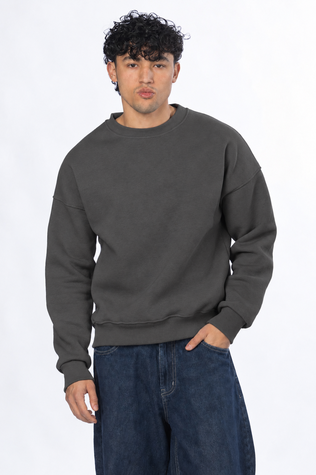 Boxy fit crewneck - Dark Grey