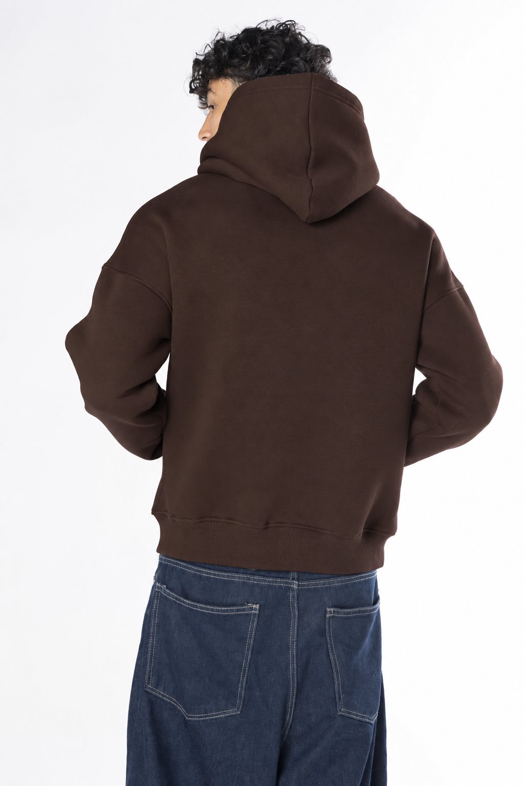 Boxy Fit Hoodie - brown