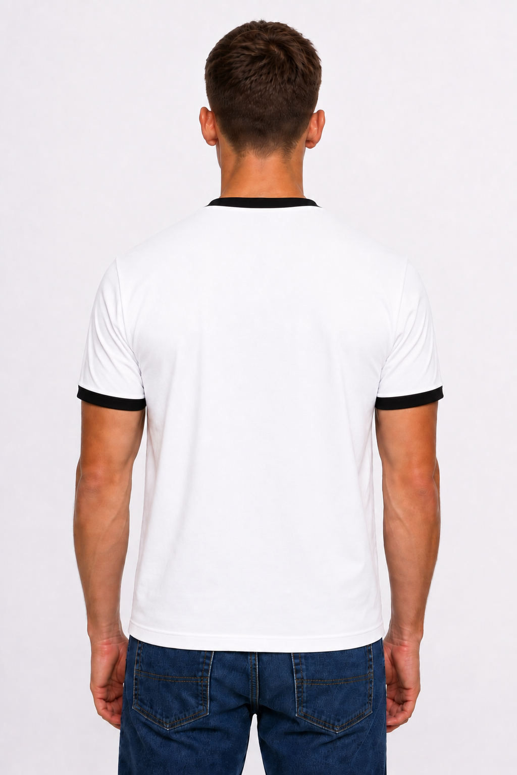 Ringer T-shirt  White × black