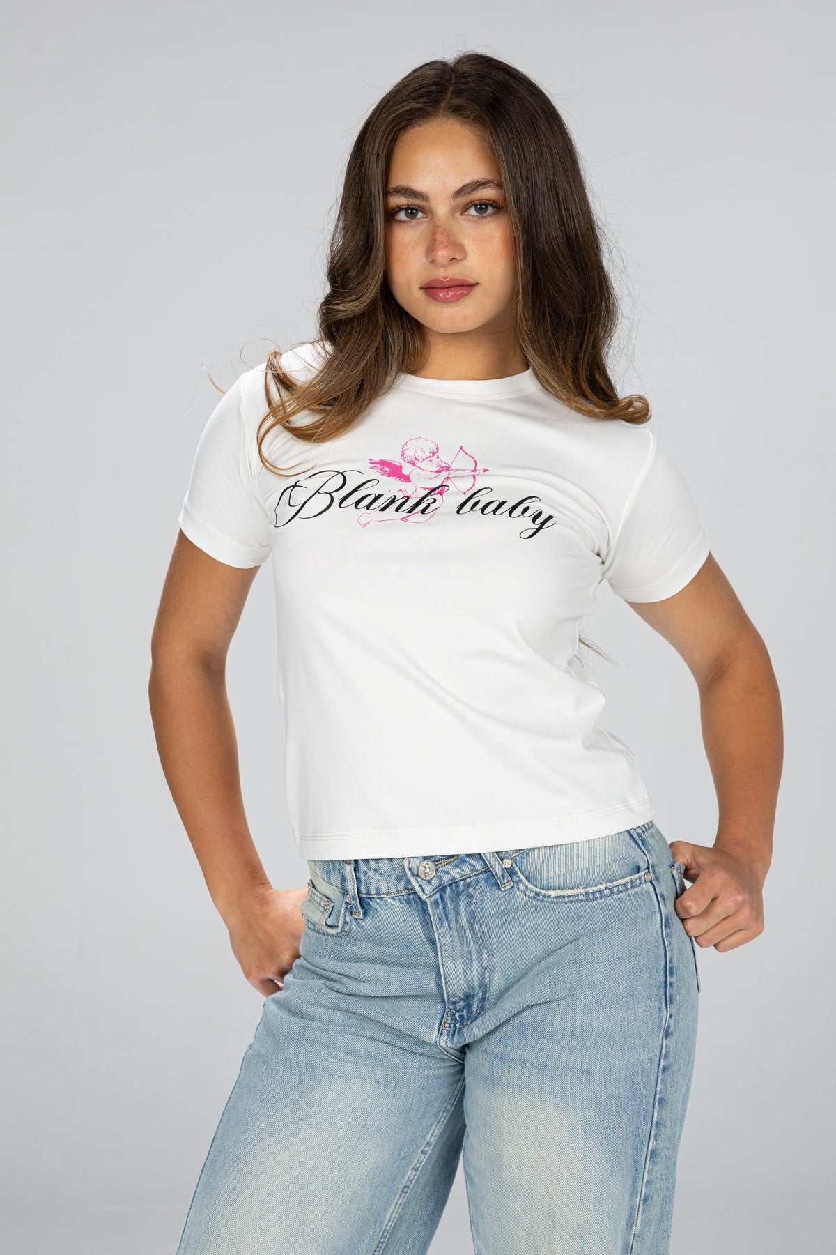 Cupid baby tee - white