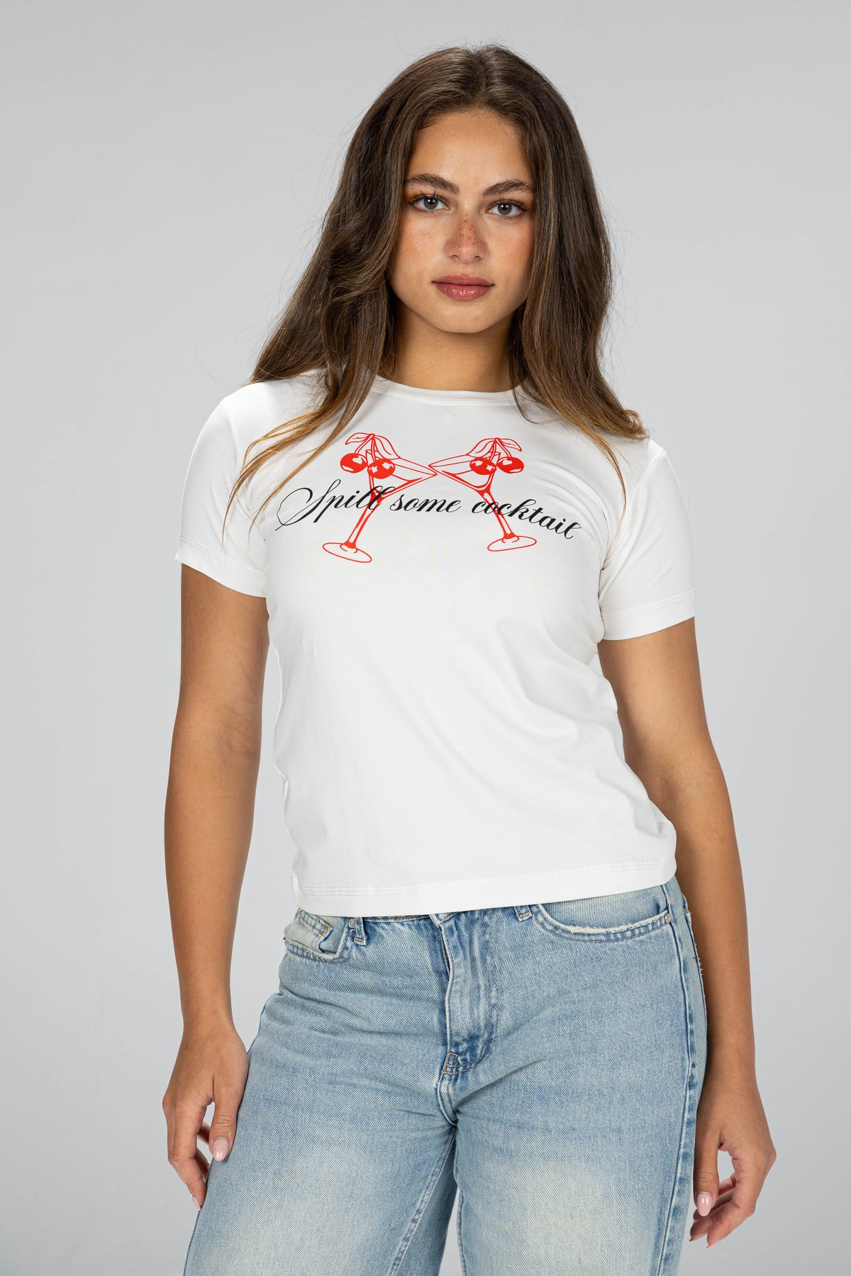 Cocktail baby tee - white