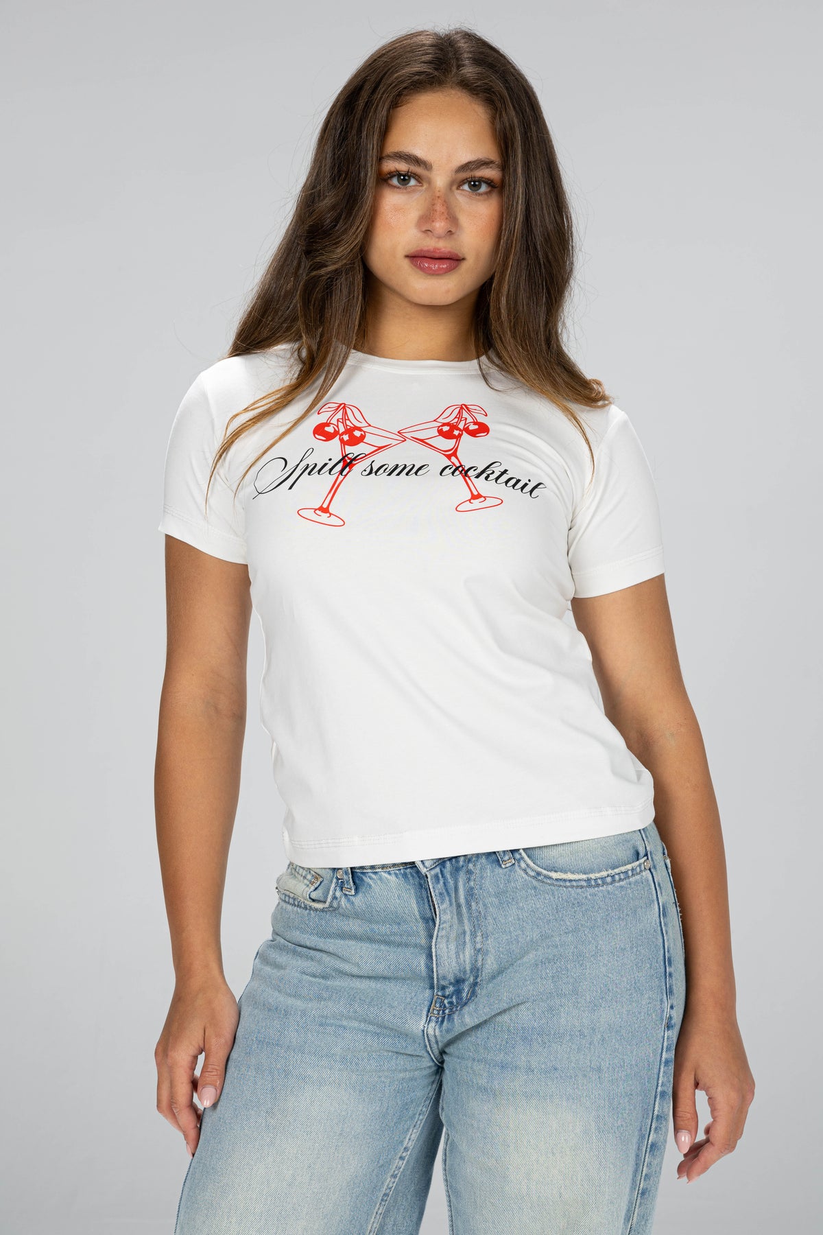 Cocktail baby tee - white