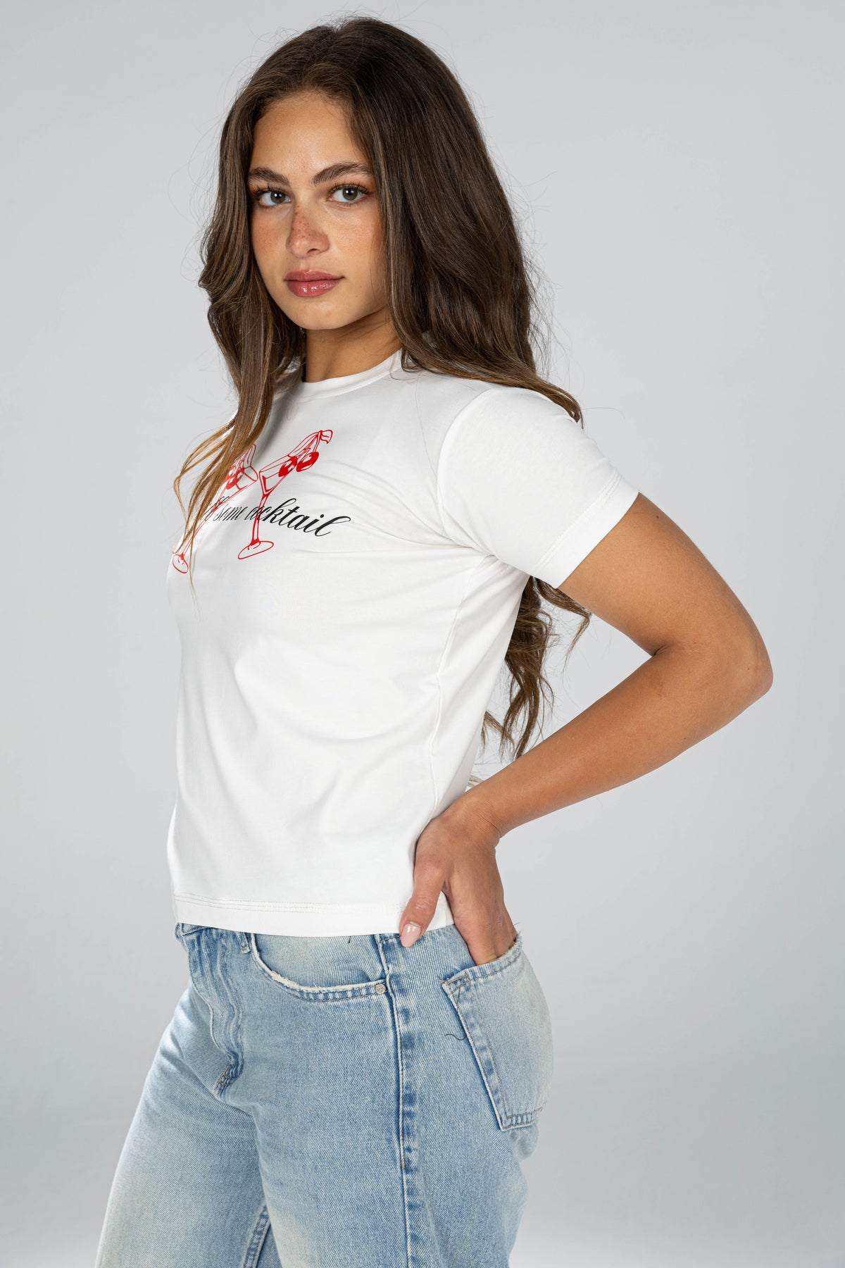 Cocktail baby tee - white