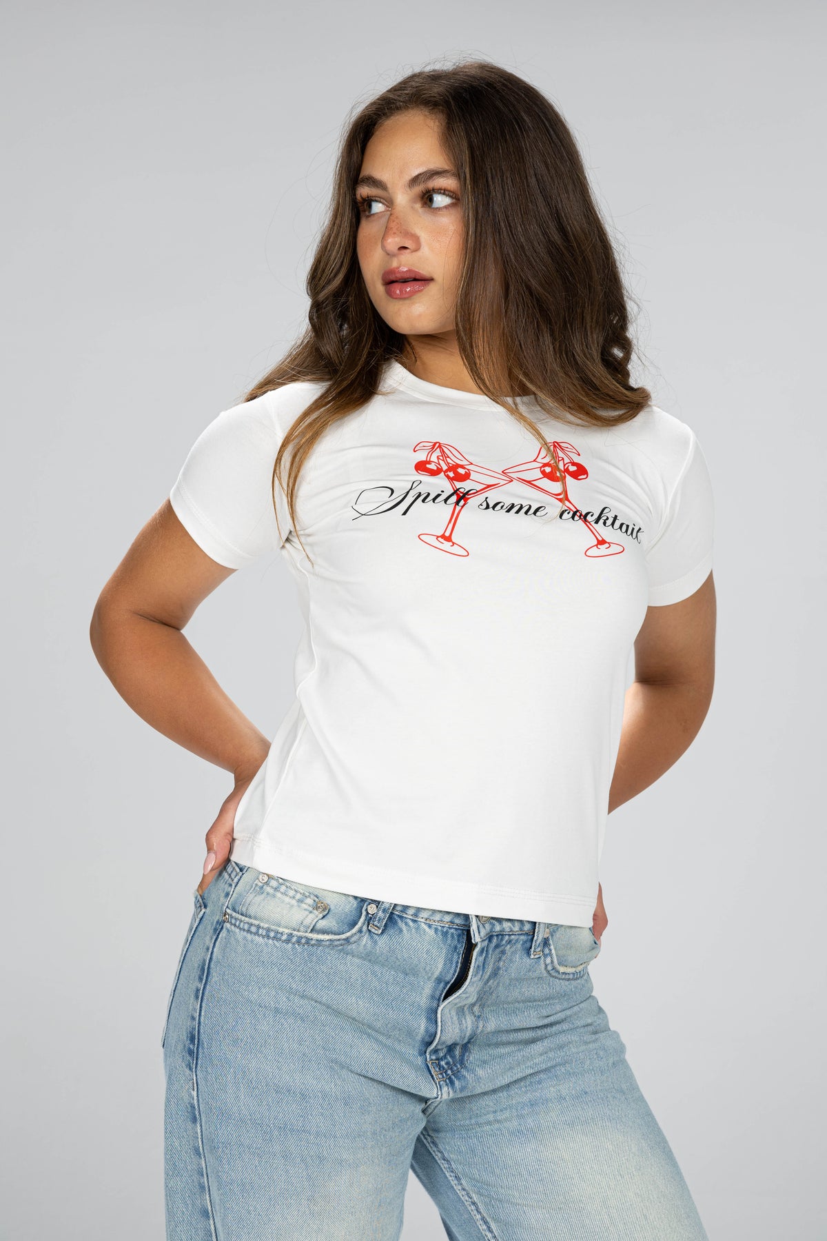 Cocktail baby tee - white